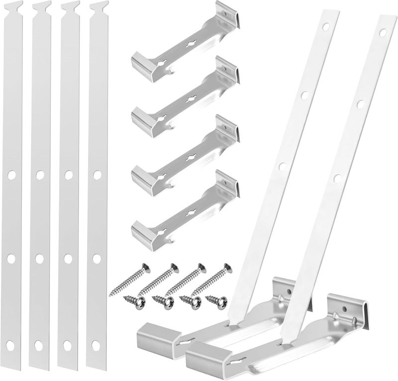 Mindoub 15 PACK 5" Aluminum Roof Gutter Hangers 5" Gutter Clips with Straps for Eavesless Fixing Aluminum and Steel Gutters with Rust-Resistant Screws Include Strong Durable Roof Gutter Support Solution - Image 1